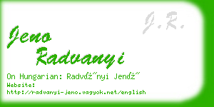 jeno radvanyi business card